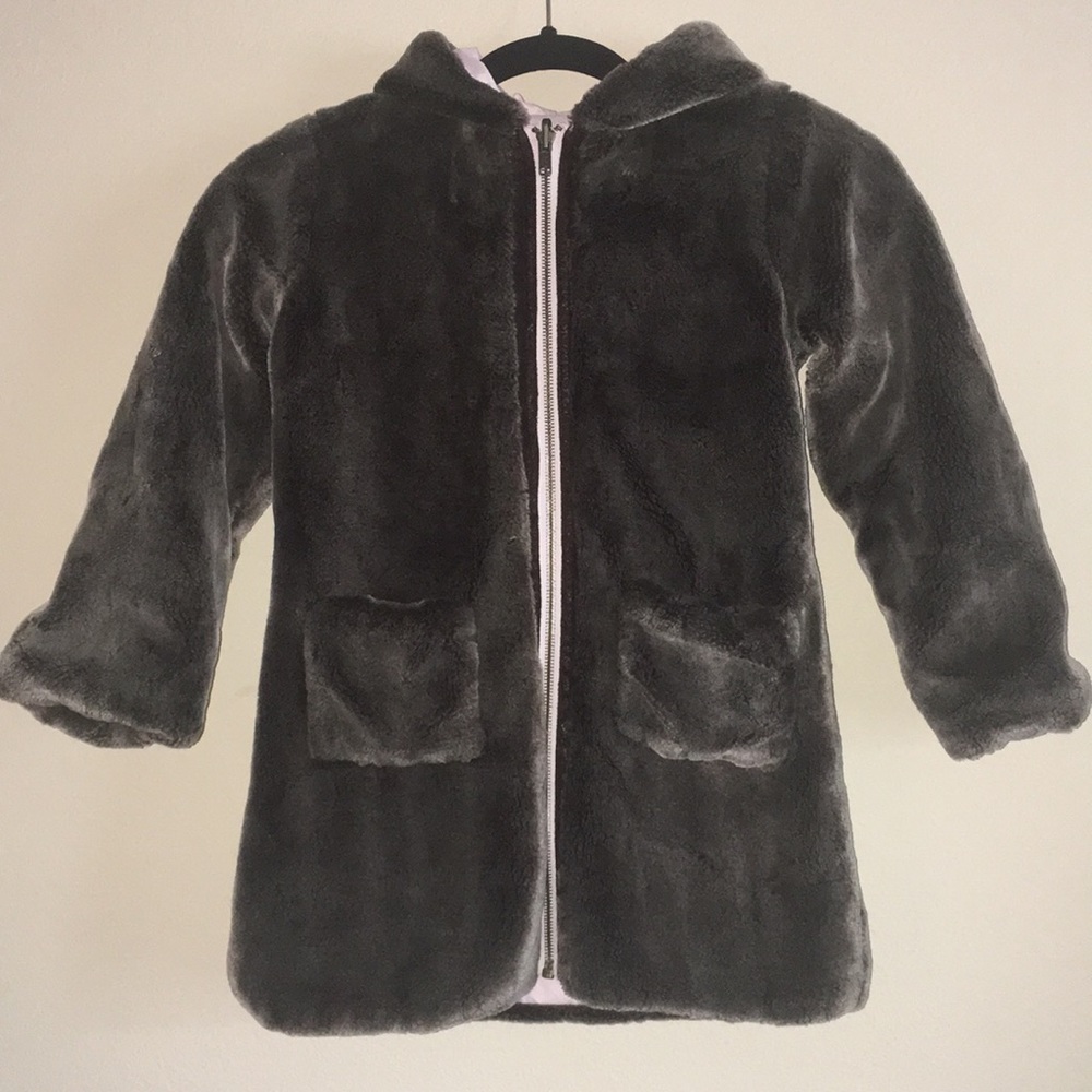 Lili Gaufrette Gray Faux Fur Kids Coat